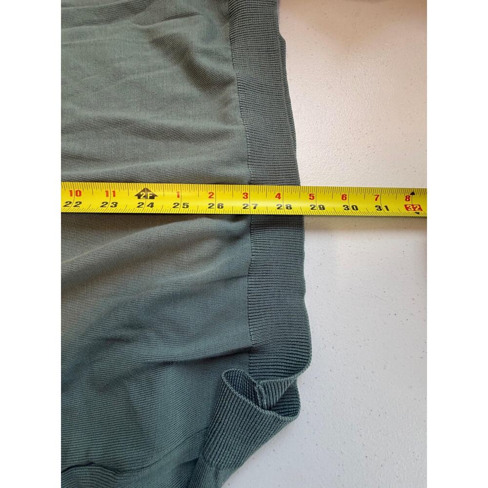 Valentino Sweater Womens Large Green Lace Inset Dolman Tunic Virgin Wool Italy - Picture 8 of 14